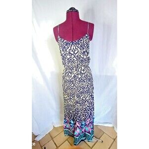 Andree Maxi Summer Dress Floral Print Adjustable Spaghetti Straps Lined New